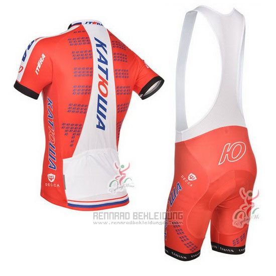 2014 Fahrradbekleidung Katusha Wei und Rot Trikot Kurzarm und Tragerhose - zum Schließen ins Bild klicken